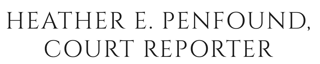 HEATHER E. PENFOUND COURT REPORTER logo